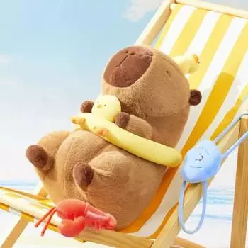 Плавательный круг Капибара плюшевая Капибара брелок мягкие игрушки милая игрушка пушистая кукла животное Капибара сумка кулон