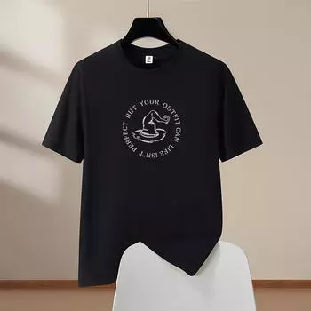 Плавательный S-6XL Мужская хлопковая футболка с коротким рукавом Мужская футболка с круглым вырезом Повседневная футболка 4XL