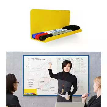 Плавающая магнитная книжная полка Магнитный держатель для ручек для белой доски Магнитный ластик для белой доски Органайзер Аксессуар для белой доски белый