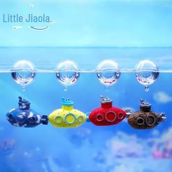 Плавающая мини-подводная лодка Blue Diver, украшение для ландшафтного дизайна аквариума mini submarine with 3cm ball string жёлтый