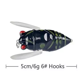 Плавающая насекомая бионическая приманка для рыб, плавающая приманка, приманка для насекомых, приманка для цикады, 4,5 см, 5 г, жесткие приманки для ловли окуня, карпа, щуки