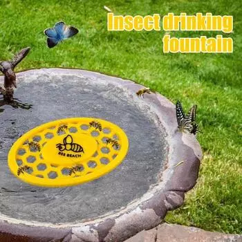 Плавающая платформа для спасения насекомых с цветочным узором и пчелиным островом и сотовым узором белый