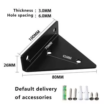 Плавающая полка для хранения, металлические кронштейны, угловое пространство ванной комнаты, треугольная настенная полка, опорная рама с 4 винтами, душевая комната, хранение