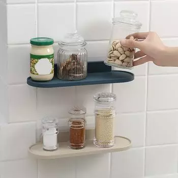 Плавающая полка для ванной комнаты, настенный кронштейн, вентилируемая полка без проколов, сливы, аксессуары для душа, переносной органайзер для принадлежностей белый