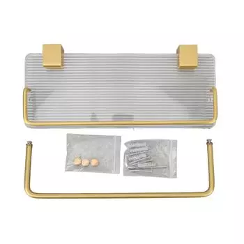 Плавающая полка с держателем для полотенец, настенный держатель для полотенец из акрила и алюминия для ванной комнаты