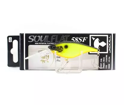 Плавающая приманка Jackall Soul Flat 58SF с черной спинкой (5459)
