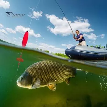 Плавающая рыболовная оснастка с поплавком EVA, крючком, погремушкой, бусинами повышенной видимости, буем для ловли карпа, поплавком, поплавком, оснасткой для соленой и пресноводной рыбалки M красный