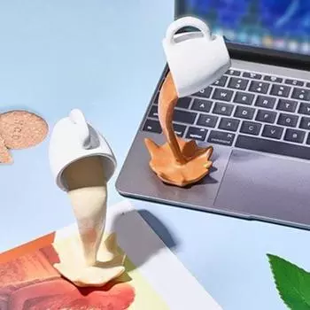 Плавающая скульптура кофейной чашки, смоляное разлитие кофе, украшение для рабочего стола, разливное украшение в виде всплеска кофе кофейный