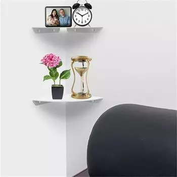 Плавающая угловая полка настенное крепление акриловая простая полка настенная подвесная стойка для хранения для кухни, ванной комнаты, спальни 2 шт.