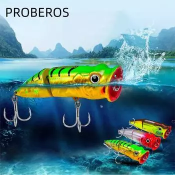 Плавающая водная волна, восходящая дорожная приманка, 7,3 см, 11,5 г, имитация рыбы, водная система с большим ртом, приманка Poppa, жесткая приманка