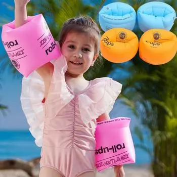 Плавающие кольца для плавательных рук для детей, надувные повязки из ПВХ, плавучие рукава, водяные крылья, плавательные рукава на плоской подошве, утолщаются, спасательное поплавковое кольцо для рук