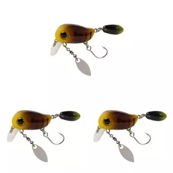 Плавающие микро воблеры LF # с 3D-глазами, рыболовные приманки, твердые приманки Minnow (желтый)