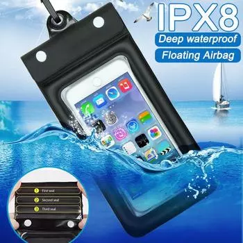 Плавающие сумки для плавания Водонепроницаемый чехол Водонепроницаемая сумка Чехол для телефона Case & Strap