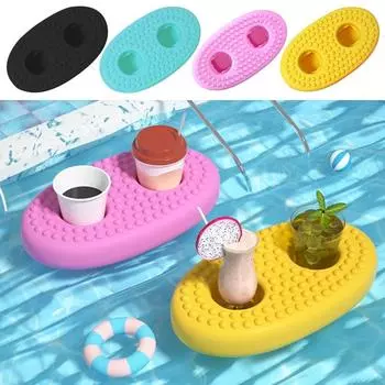Плавающий держатель для напитков в бассейне, коврик для напитков, пива, вина, для взрослых, женщин, мужчин, летних пляжных вечеринок, питья зелёный