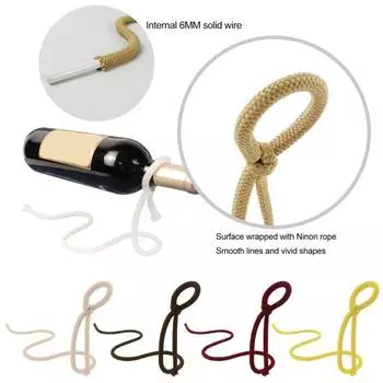 Плавающий держатель для винных бутылок, железная веревочная стойка для вина, подвесная стойка для одной бутылки, винный дисплей для домашнего декора, вечеринок, баров, кухонь кофейный