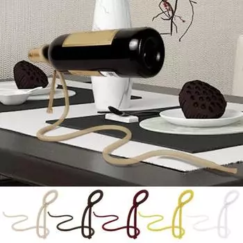 Плавающий держатель для винных бутылок, железная веревочная стойка для вина, подвесная для одной бутылки вина белый