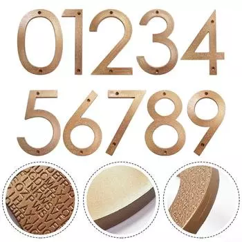 Плавающий номер дома, золотая современная адресная табличка № 0-9 4
