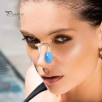 Плавающий носовой зажим Мягкие силиконовые носовые зажимы предотвращают попадание воды Водный вид спорта носовой зажим с ящиком для хранения для дайвинга и плавания оранжевый