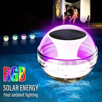 Плавающий свет на солнечной воде, уличный садовый пруд, ночник, декоративный ландшафтный светильник, светодиодный зарядный светильник, водонепроницаемый светильник 1set