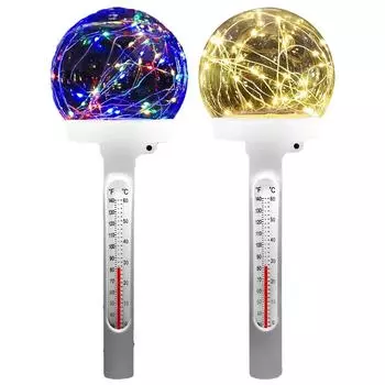 Плавающий термометр для бассейна Красочный/теплый свет Солнечный плавающий термометр для бассейна B