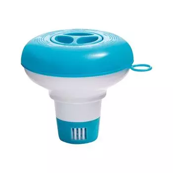 Плавающий водный ящик для бассейна, плавающий выдвижной диспенсер для воды с рисунком из мультфильма для бассейна, большой емкости, диаметр 5 дюймов One Size синий