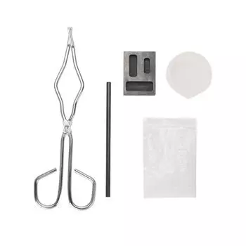 Плавильный комплект, тигель из кремния, графитовый стержень, графитовая слиток, форма 30 г, бура, щипцы для тигля 25 см