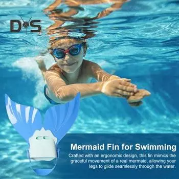 Плавник русалки для практики плавания Плавник русалки Регулируемый хвост русалки Купальники для тренировок по плаванию Легкий детский инвентарь для плавания фиолетовый