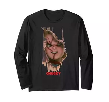 Play Broken Door Chucky Poster Long Sleeve Child s Here s T-Shirt чёрный