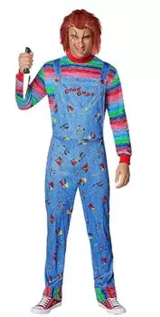 Play Чаки Косплей Взрослый Хэллоуин Косплей Ужасный Костюм Событие Костюм Для Вечеринки [SCLYX] Детский Мужской #22118 (М, Мужской)