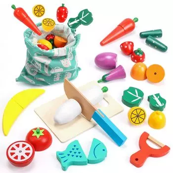 Play House Cute 15 Play House Educational Прошел CE и CPC Деревянный мешок для хранения Разрезаемый Магнитный Широкий выбор празднований дня рождения в детском саду