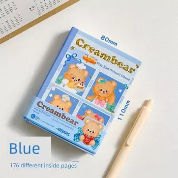 Play This Book Fun Decompression Cute Notebook Good-looking Portable Pocketbook Student Pressure Reduction Toy K Blue