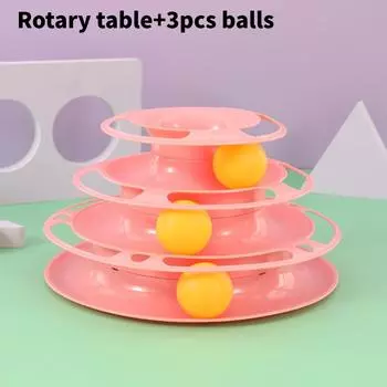 Play Toy Cat Six Tier Spin Platform Stimulating Exercise Entertainment Supplies Pink A