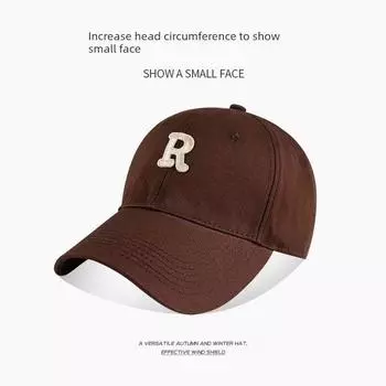 Playboy Baseball Cap Women s Hat Soft Peaked Cap Wide Brim Sun Protection Hat Sun-Proof Men s Big Head Circumference Makes Face Look Small Brown R label cap Adjustable