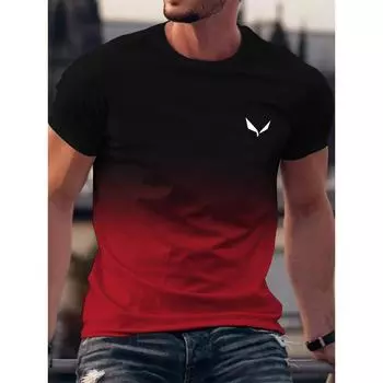Playeras para hombres Bird Print Slim Fit Casual Round Neck Short Sleeve T Shirt Top Short Sleeve Tee Tops Leisure black pink S