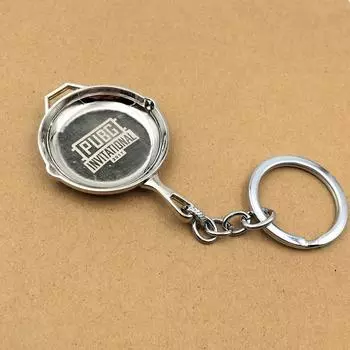 Playerunknowns Battlegrounds Skillet Necklace Pendant Keychain Gift Decoration Keychain Silver