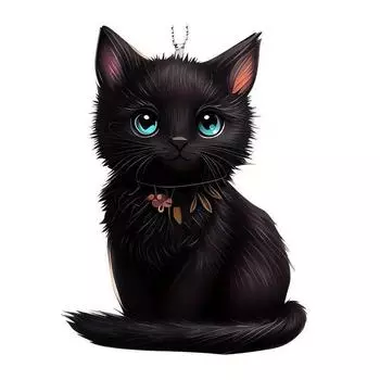 Playful Cartoon Cat 2d Acrylic Car Pendant For Eyecatching Interior Decoration