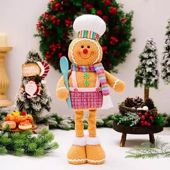 Playful Stretchable Gingerbread Man Doll Unique Christmas Decoration For Home Window And Gingerbread Man Decor