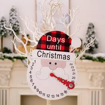 Playful Wooden Christmas Countdown Calendar Featuring Fun Snowman And Design Santa Cartoon Santa Calendar