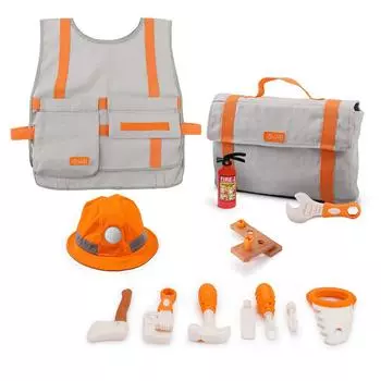 Playing House Baby Toy Repair Tool Set Bag Simulation Repair Engineering Tool Hat Clothes Combination