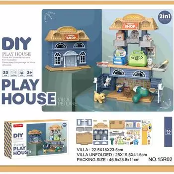 Playing House Children S Simulation Pet Tableware Tools Makeup Medical Equipment House Set Castle Villa House Toys