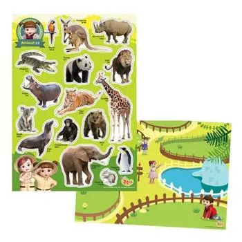 Playmax Kongsuni Rubber Magnet Puzzle Teaching Aids Животные, корейские популярные головоломки