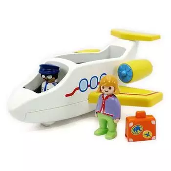 Playmobil 1 2 3 Набор фигурок Авиалайнер и Пассажир 70185, популярные игрушки в Корее