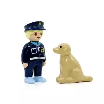 Playmobil 1 2 3 Police and Police Dog Figure 70408, 1 piece, popular toys in Korea