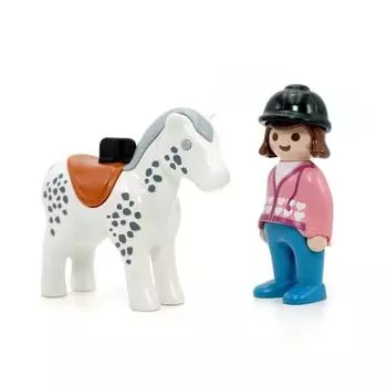 Playmobile 1 2 3 Фигурки жокея и лошади 70404, 1 корейская игрушка