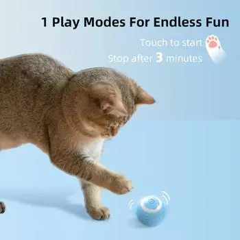 Plays Cats Kitten Cats Toys Toy Pet Indoor Electric Things. Training Automatic Products for Ball Moving Interactive Accessories XS синий