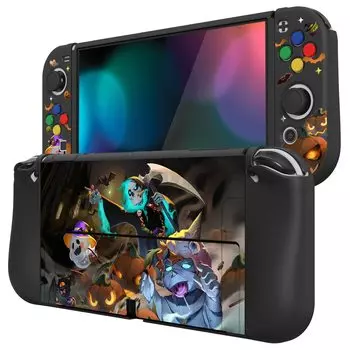 PlayVital ZealProtect Мягкий защитный чехол для Switch, гибкий протектор для Switch с защитой для большого пальца Joycon и симпатичным узором кнопки направления ABXY