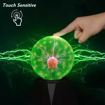 Плазменная лампа, стекло, зеленый свет, настольная лампа для рождественского украшения, детские подарки, черный 10