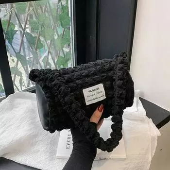 Pleated fashion small fresh foreign style armpit bag women s 2024 summer new Korean version shoulder messenger bag pillow bag белый