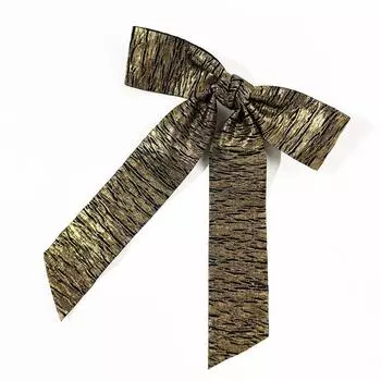 Pleated Gold And Silver Bow Hairpin Women S Back Head Spring Clip Fashion Hair Accessories золотой