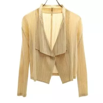PLEATS PLEASE made in Japan Long sleeve Pleated Jacket 3 beige Women Used